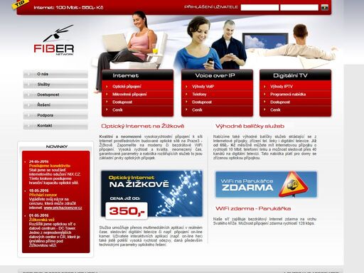 fiber network - internetové připojení na žižkově