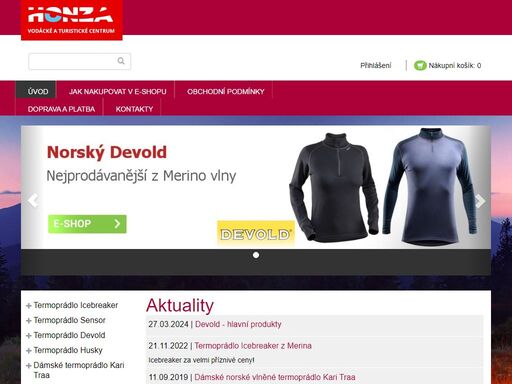 specializovaný obchod na termoprádlo a funkční prádlo devold, icebreaker, craft, kari traa a další. 