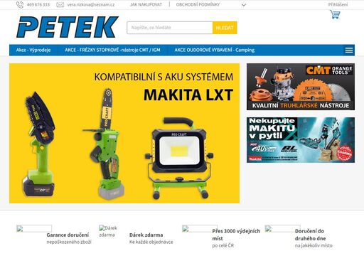 vítejte v našem obchodě. autorizovaný prodejce značek makita, milwauukee,stiga.vari,mtd,schepach,dolmar, protool, narex, festool, bosch, dewalt, hitachi, metabo,skil, energizer, neo, kdr, rojek, houfek, igm, freud, grigio
autorizovaný prodejce značek milwaukee,vileda,renberg,bergner,erba,tramontina,berlinger haus…