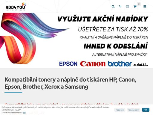 kompatibilní náplně, cartridge, tonery do tiskáren hp, canon, epson, brother, samsung. zboží skladem praha 7 - holešovice