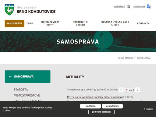 stránky městské části brno-kohoutovice