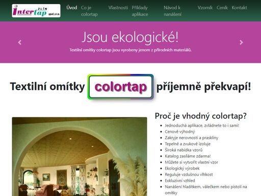 výroba a prodej tekutých tapet colortap, tepelná a zvuková izolace. více jak 60 vzorů, snadná aplikace hladítkem nebo pistolí 
  na stříkání omítek.
