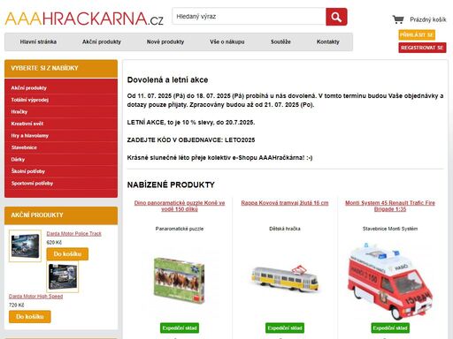 aaa hračkárna, moderní parkoviště hraček pro celou rodinu. hračky, hry, stavebnice,dárky, bytový textil, domácí doplňky, školní a sportovní potřeby. doprava zdarma při nákupu nad 2500 kč.