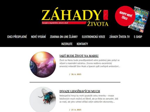 jediné oficiální stránky časopisu záhady života