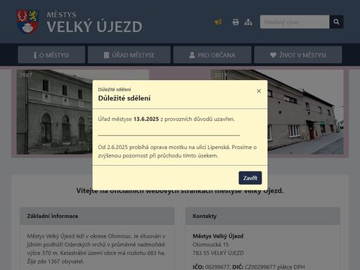 oficiální internetové stránky městyse velký újezd, okres olomouc.