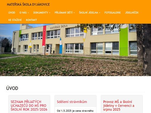informace o mateřské škole v dyjákovicích.