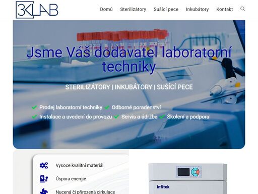 3klab s.r.o. – specialista na laboratorní techniku. nabízíme sterilizátory, sušící pece a inkubátory včetně instalace, servisu a odborného poradenství. spolehlivé řešení pro vaši laboratoř.