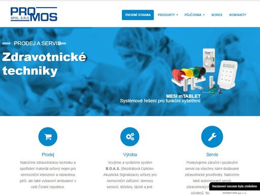 předmětem činnosti firmy promos spol. s r.o. je výroba, prodej a servis zdravotnické techniky pro intenzivní péči, anesteziologicko resuscitační oddělení, lůžková oddělení, operační sály, rehabilitační oddělení, domovy seniorů a ostatní obory ve zdravotnictví.