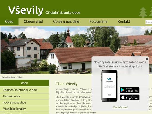 oficiální stránky obce vševily