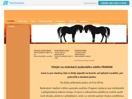 stránky o jezdeckém oddílu v týně nad vltavou