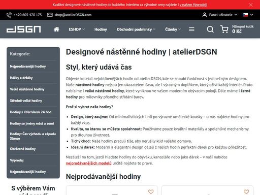 atelierdsgn navrhuje, vyrábí a prodává autorské designové nástěnné hodiny. tyto luxusní hodiny na zeď jsou vhodné do kuchyně i do obýváku.