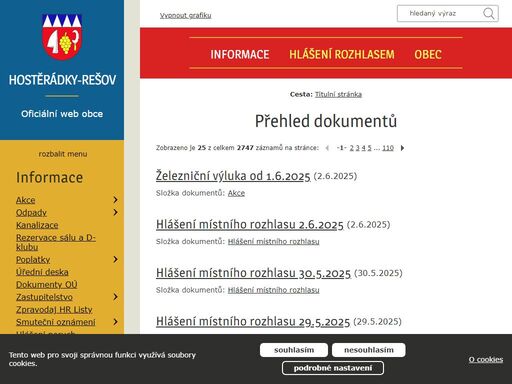 oficiální webová prezentace obce hostěrádky-rešov. zprávy z obce,  novinky, fotky, kultura, sport, volný čas.