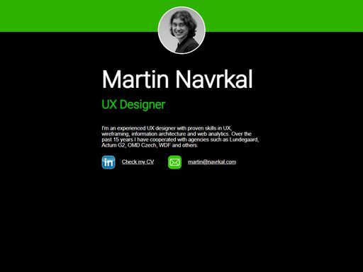 martin navrkal, personal homepage