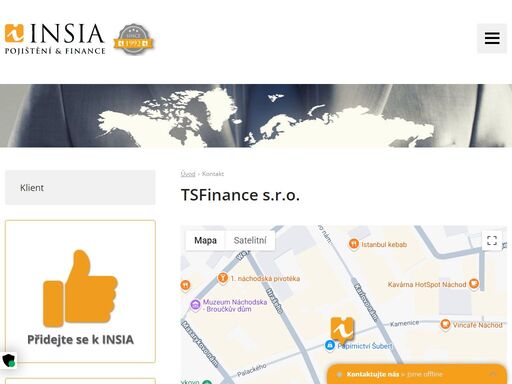 insia a.s. praha. jste makléř nebo zájemce o pojištění? kontaktujte naše specialisty nebo se na nás obraťte přes kontaktní formulář.
