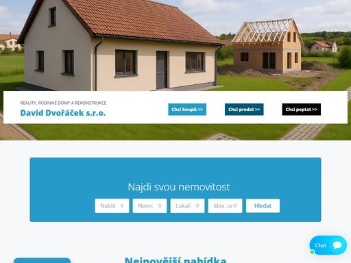 zakládáme si na nejvyšší kvalitě realitních a stavebních služeb. nabízíme stavby našich domů nebo si vyberte z naší nabídky realit.
