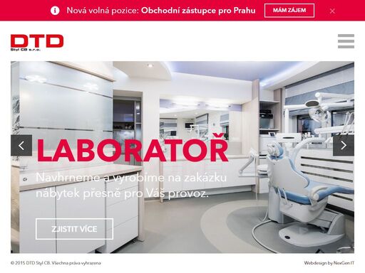 sériová i zakázková výroba nábytku pro všechny typy interiérů, nábytek pro instituce či kancelář, nábytek pro zdravotnictví a laboratoře.