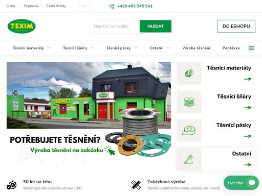 jsme výrobci těsnění s včetně zakázkové výroby těsnění na míru. nabízíme bezazbestové desky, grafit, ptfe materiály, ucpávkové šňůry a kompletní sortiment těsnících materiálů pro průmysl.