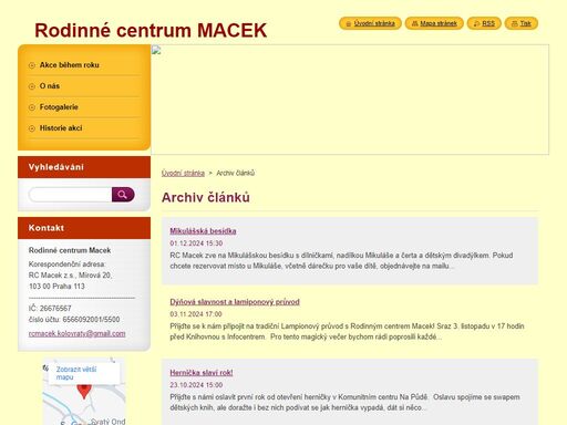 stránky rodinného centra macek v praze kolovratech