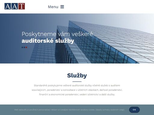 poskytujeme veškeré auditorské služby včetně služeb s auditem souvisejících, poradenství a konzultace v účetních otázkách a další služby.