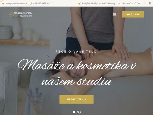 spa, kosmetika, masáže plzeň a blízkém okolí – profesionální péče o tělo a pleť. nabízíme luxusní spa procedury, relaxační masáže a kosmetiku. dopřejte si revitalizaci těla nebo kosmetickou péči v plzni.