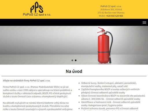 popos s.r.o.-komplexní služby v oblastech odpadů, bozp, po, kurzy, školení, rizika, požární ochrana, nakládání s odpady.