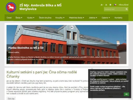 oficiální stránky základní školy mjr. ambrože bílka a mateřské školy metylovice