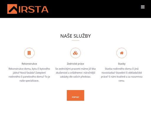 stavební firma pro brno a jihomoravský kraj. novostavby, rekonstrukce, zednické práce. kvalitně, rychle a spolehlivě. to je irsta spol. s r.o.