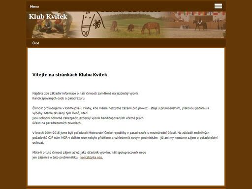 zabýváme se hiporehabilitací - léčebnou jízdou na koni