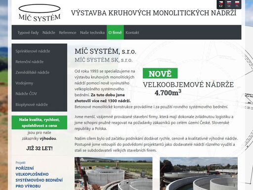 míč systém - kruhové monolitické nádrže. výstavba kruhových monolitických nádrží. kruhové betonové jímky zhotovené pomocí speciálního velkoplošného systémového bednění.
