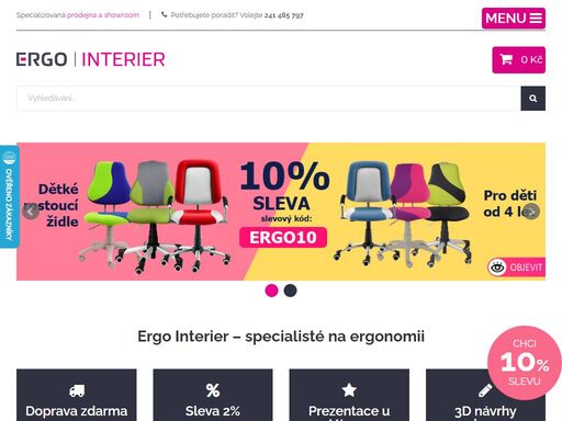specialisté na ergonomii. prodej kancelářský, ergonomických a dětských rostoucích židlí a nábytku. prodej zdravotních židlích therapia a výškově stavitelných stolů.