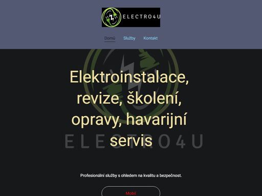 jsme elektrikářská firma z trutnova s rozsáhlými službami. nabízíme školení, poradenství, výkresovou dokumentaci, instalace, revize a opravy. pohotovost elektro v případě nouze. zapojení, revize elektrických spotřebičů. nejde vám čerpadlo,světlo, zásuvka či sporák electro4u je tu pro vás :)