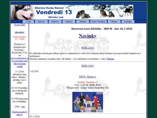 siberian husky kennel, vendredi 13, chovatelská stanice sibiřský husky