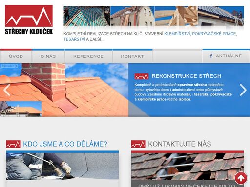 střechy klouček - klempířství, pokrývačské práce, tesařství, opravy střech, nové střechy, odklízení sněhu a ledu a další.