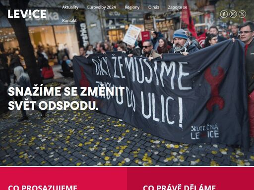 oficiální webové stránky české politické strany levice. bojujeme za spravedlivou společnost, která slouží miliónům lidí, ne miliardářům. přidejte se nyní!