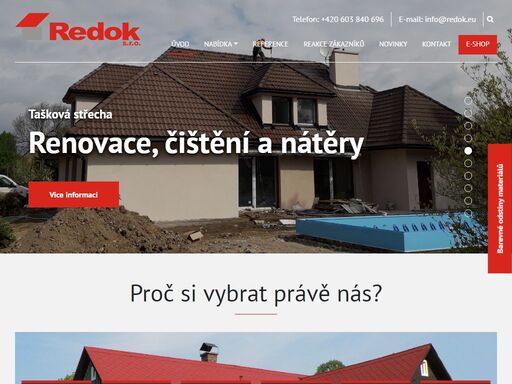 redok s.r.o. nabízí nátěry střech, výškové práce, renovace eternitových střech, opravy panelových domů - od roku 1998