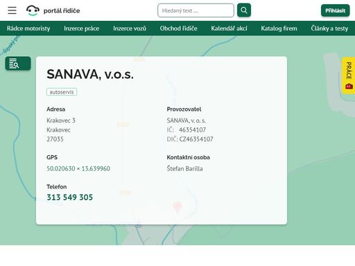 sanava, v.o.s. - autoservis pro osobní vozy v obci velká chmelištná (okr. rakovník)