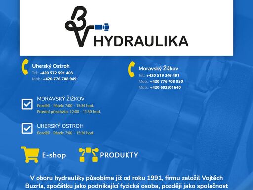 v oboru hydrauliky působíme již od roku 1991, firmu založil vojtěch buzrla. prodejny máme v jihomoravském a zlínském kraji.