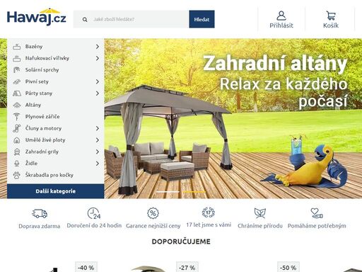 nejvýhodnější nákup bazénů, vířivek, solární sprch, hraček, chovatelských potřeb, barových židlí a mnoho dalšího ? vše skladem. ? bleskové doručení. ? super ceny.