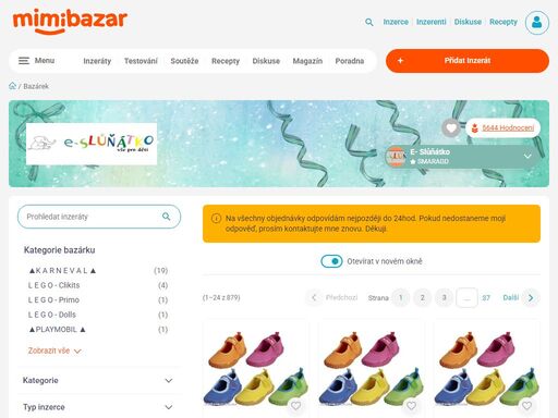 u prodejce e- slůňátko můžete koupit více jak 879 produktů značek playshoes, pidilidi, c&a a dalších.