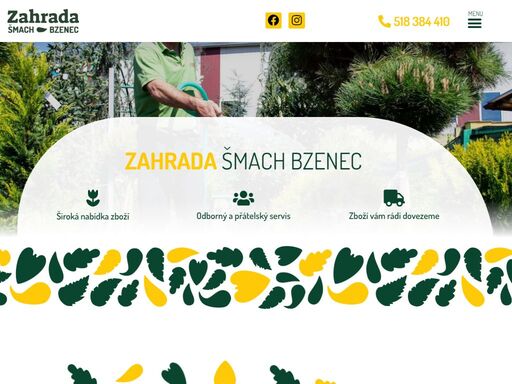 prodej okrasných dřevin, květin a zahradních potřeb nabízí zahrada šmach bzenec. navštivte zahradní prodejní centrum bzenec u uherského hradiště.