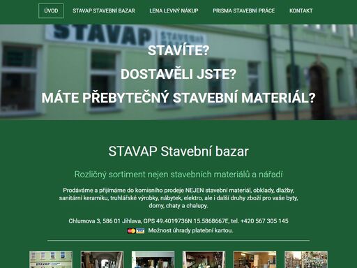 stavební bazar jihlava - rozličný sortiment nejen stavebních materiálů a nářadí