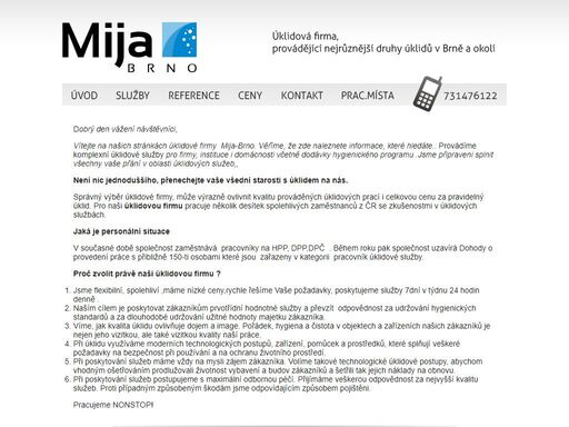úklidová firma mija brno