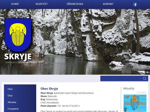 oficiální web obce skryje
