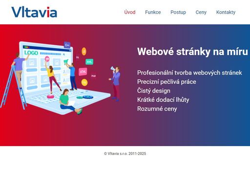 profesionální tvorba webových stránekprecizní pečlivá prácečistý designkrátké dodací lhůtyrozumné ceny