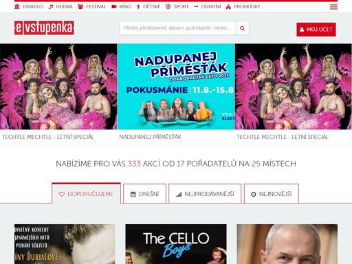 předprodej vstupenek online - evstupenky na top akce