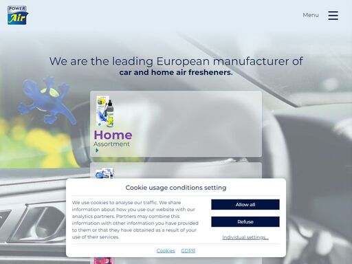 jees company is a manufacturer of car air fresheners and was incorporated in the czech republic in 1992. after many years of experience in automotive after-market business jees products are world-famous under the trademark of power air. car air fresheners