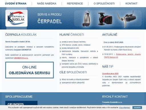 čerpadla koudelák s.r.o. - nabízíme prodej a servis čerpadel a míchadel grundfos.