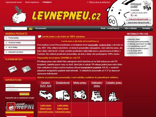 levnépneu.cz - nejlevnější pneumatiky on-line. letní i zimní pneumatiky, ocelové disky a alukola. levné pneu i pneuservis levně.