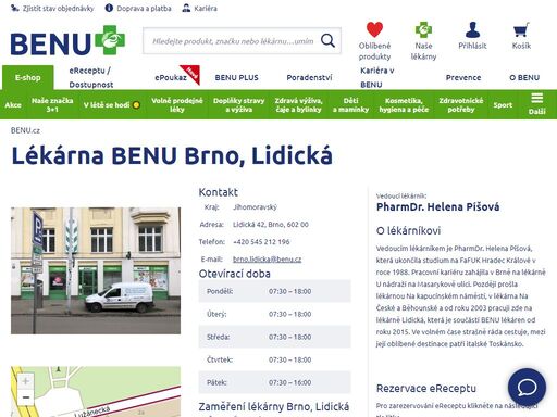 ?bezbariérová lékárna s homeopatickou poradnou a zaměřením na dermokosmetiku, dětský sortiment, geriatrickou a zubní péči, zdravotnickou obuv a výživu.?