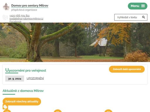 domov nabízí, zajišťuje a podporuje - ubytování, celodenní stravu včetně diet, úklid, péči o ošacení, pomoc při zvládání běžných úkonů péče o vlastní osobu v domově pro seniory a domově se zvláštním režimem.